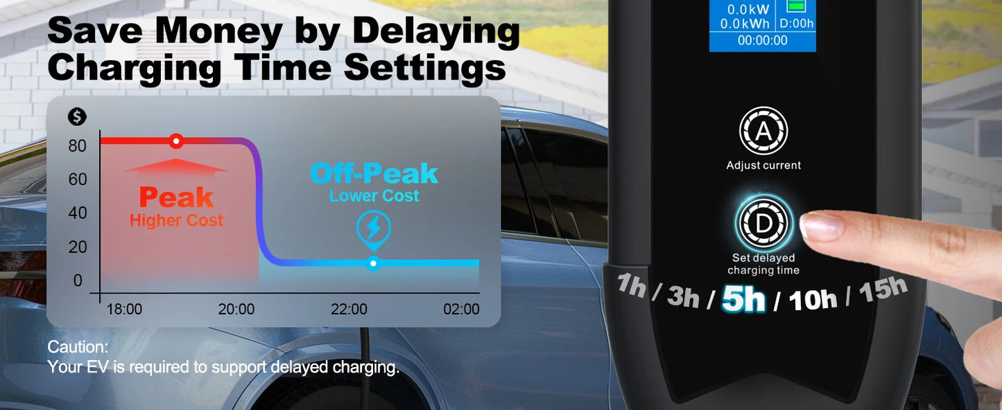 feyree Type2 16A 3.5kW EV Charger Portable Charging Box 5M Cable GBT Socket Type1 J1772 Adapter for Electric Vehicle Car Charger