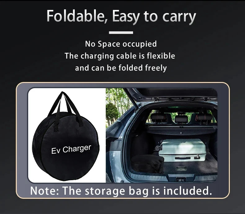 Teschev 110V 230V GBT EV Charger Electric Vehicle Charger Level 2 EVSE Charging Cable Wallbox Type 2 16A Car Charger