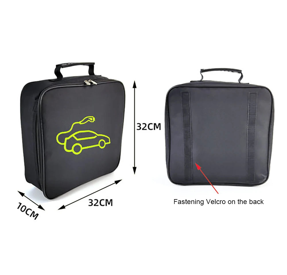 EV Car Charging Cable Storage Carry Bag For Electric Vehicle Charger Plugs Sockets Waterproof Fire Retardant Equipment Container