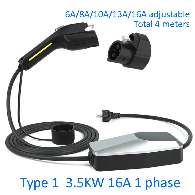 Type 2 EV Charger 3.5KW 7KW 11KW 16A/32A 1 phase 3 phase  EVSE Charging Cable Mode 2 for Electric Car
