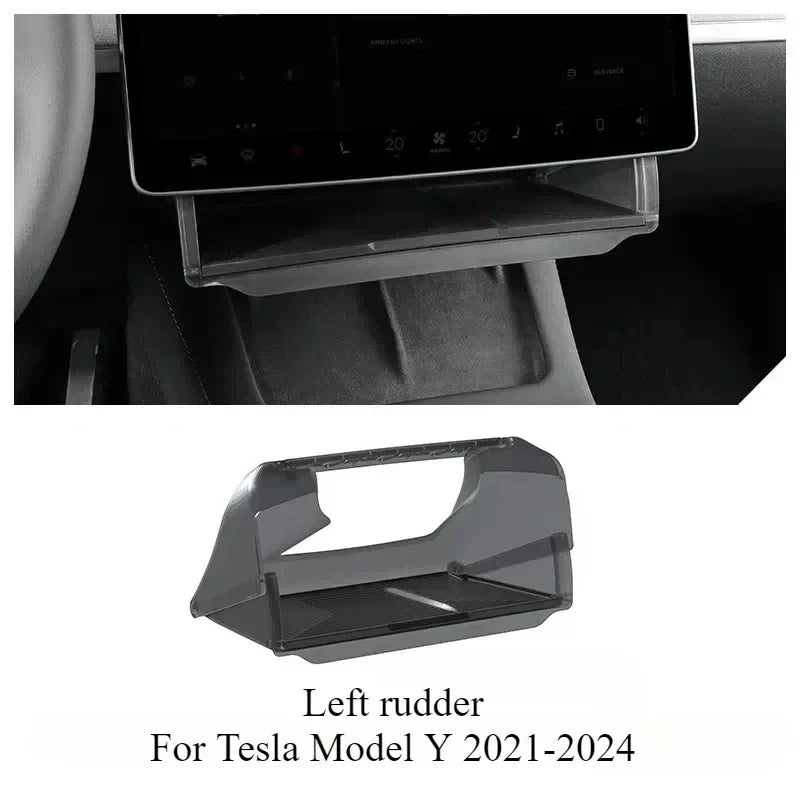 Under Screen Storage Box for Tesla Model Y/3+ Highland 2024 Central Control Hidden Storage Box Organizer Tray Car Accessories