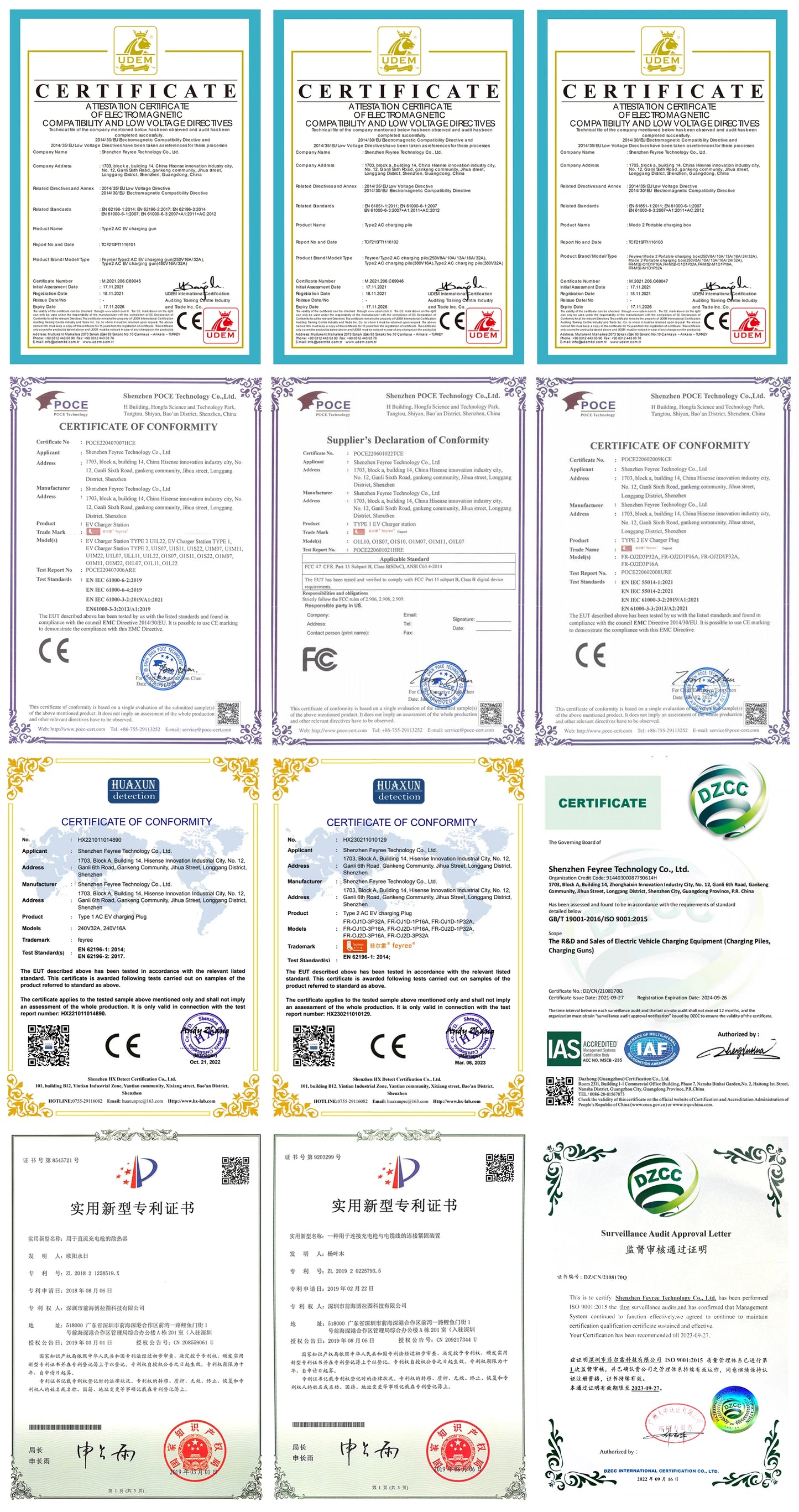 feyree EV Charger 32A 7.6KW Type2 Cable Car Charger EVSE Wallbox 11KW 22KW 3Phase IEC62196-2 Socket APP Control for Electric Car