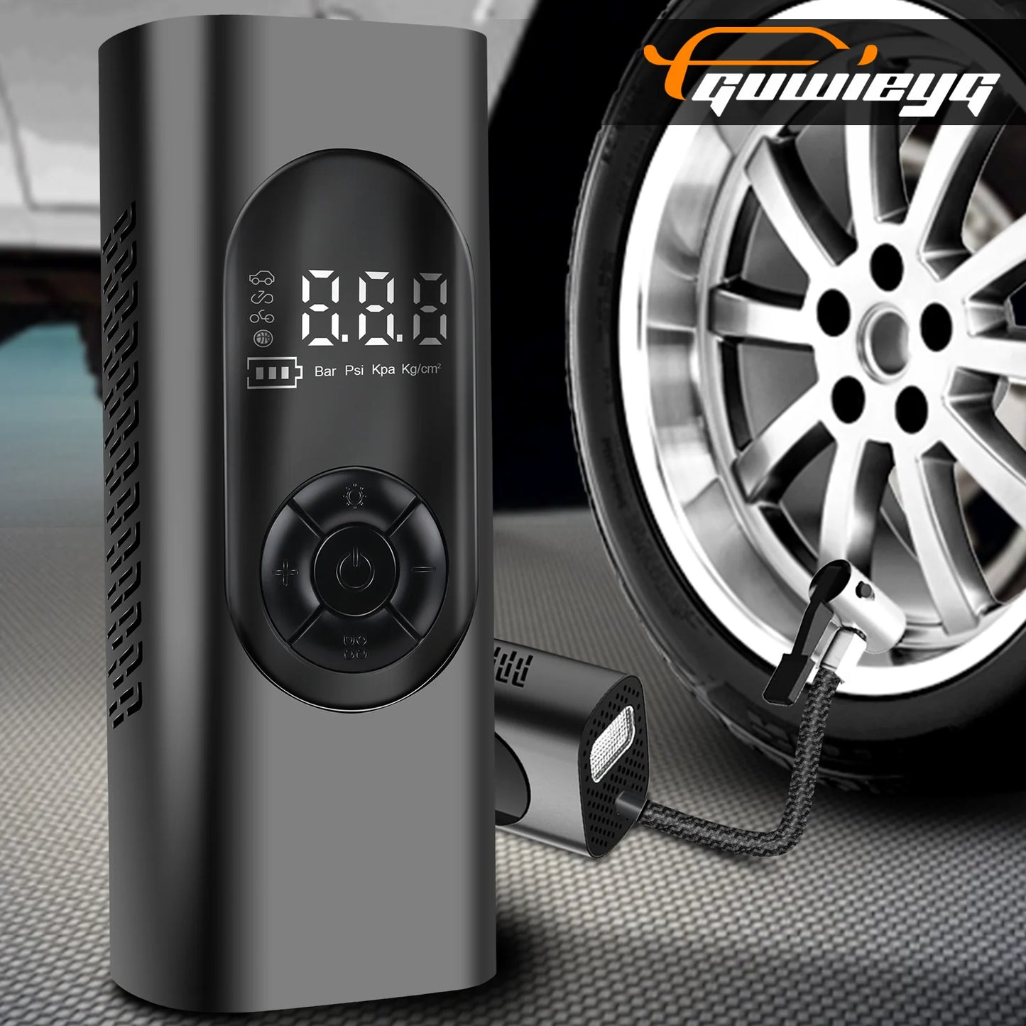 GUWIEYG rechargeable inflatable pump portable air compressor steam digital display can be filled with car tires bicycle ball