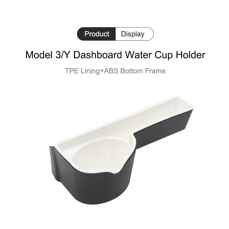 White Storage Box for Tesla Model 3 Y TPE+ABS Double Layered Dashboard Screen Armrest Central Control Boxes Interior Accessories