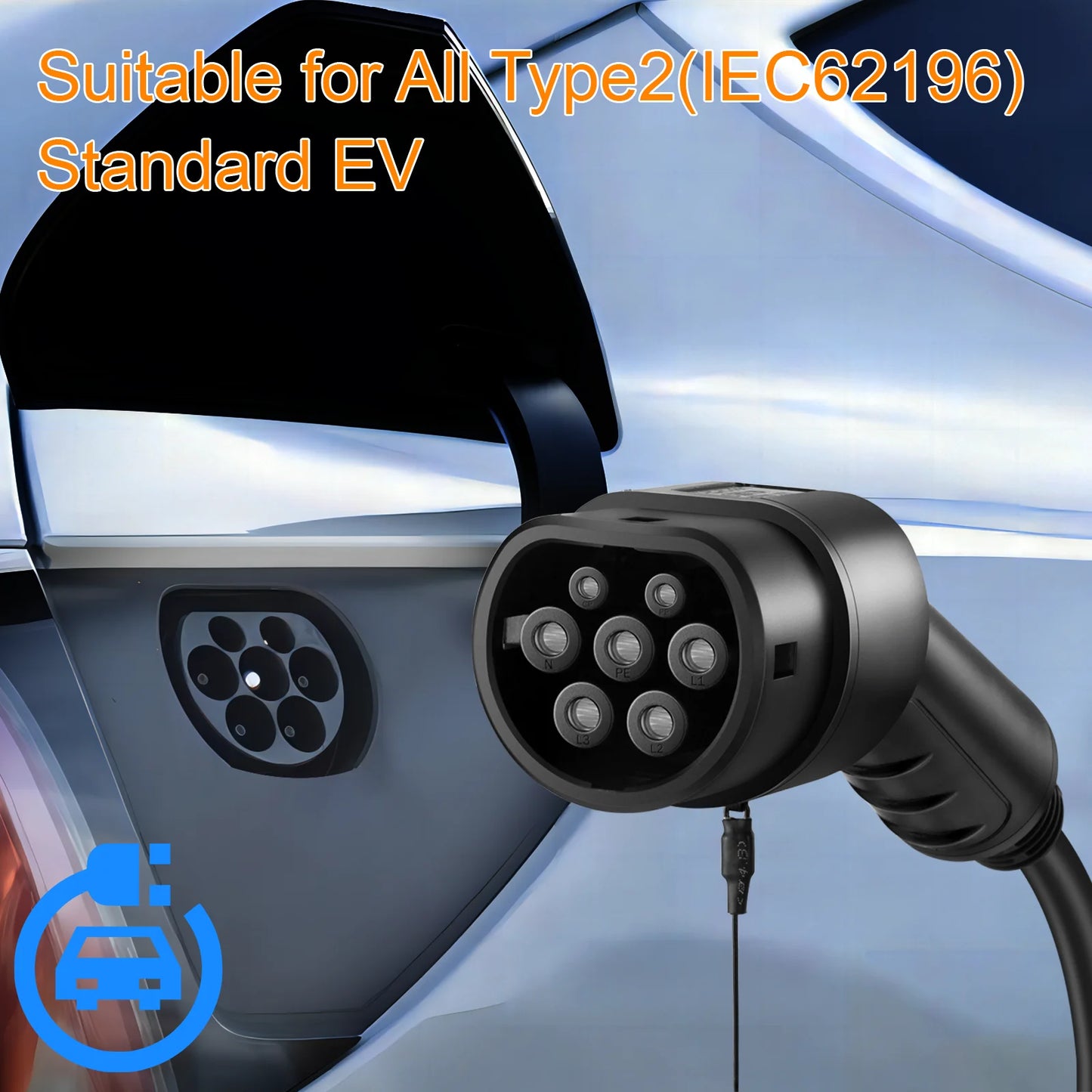 GUWIEYG Type2 Portable EV Charger 11KW/22KW 3Phase Fast Charging IEC62196-2 Controller Wallbox for Electric Car