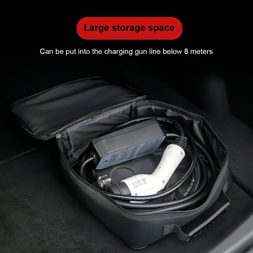 EV Car Charging Cable Storage Carry Bag For Electric Vehicle Charger Plugs Sockets Waterproof Fire Retardant Equipment Container