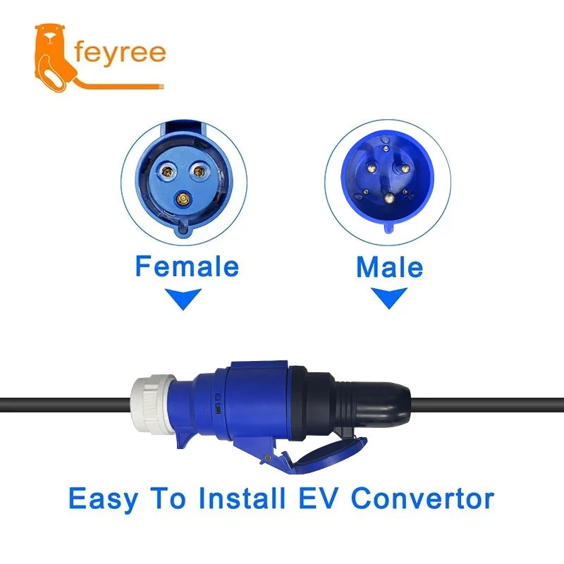 feyree EVSE Wallbox Type2 Cable EV Car Chager 7KW 11KW 22KW Electric Vehicle Charging Station with APP WIFI Control IEC62196-2