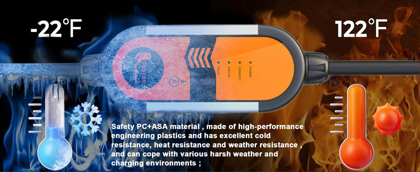 feyree Portable EV Charger 3.5KW 16A TS-NACS Charger Plug Charging Box Adjustable Current Fast Charging Compatible for Tesla Car