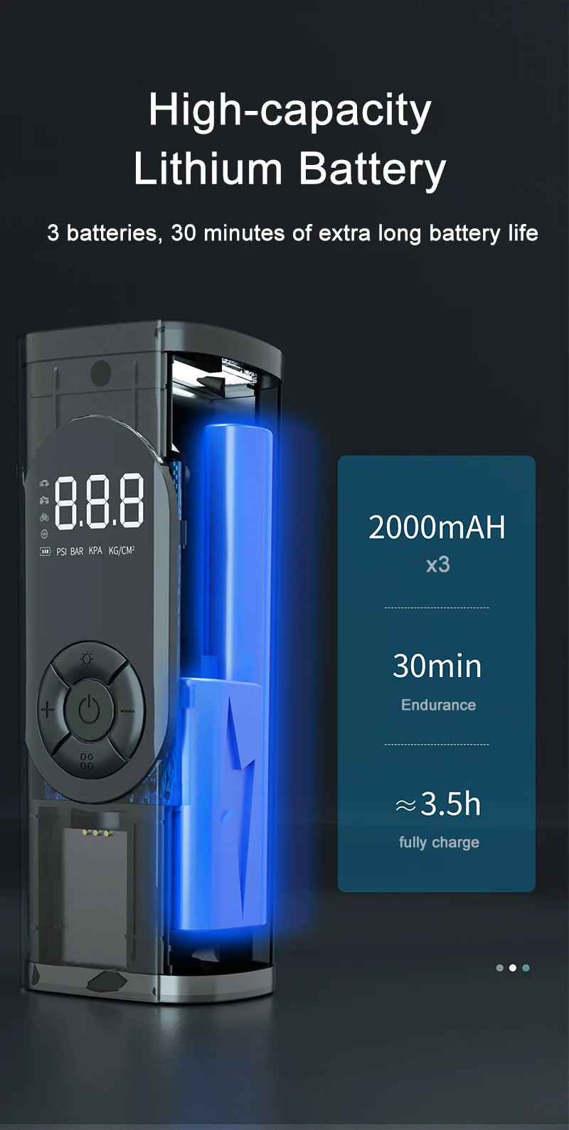 GUWIEYG rechargeable inflatable pump portable air compressor steam digital display can be filled with car tires bicycle ball