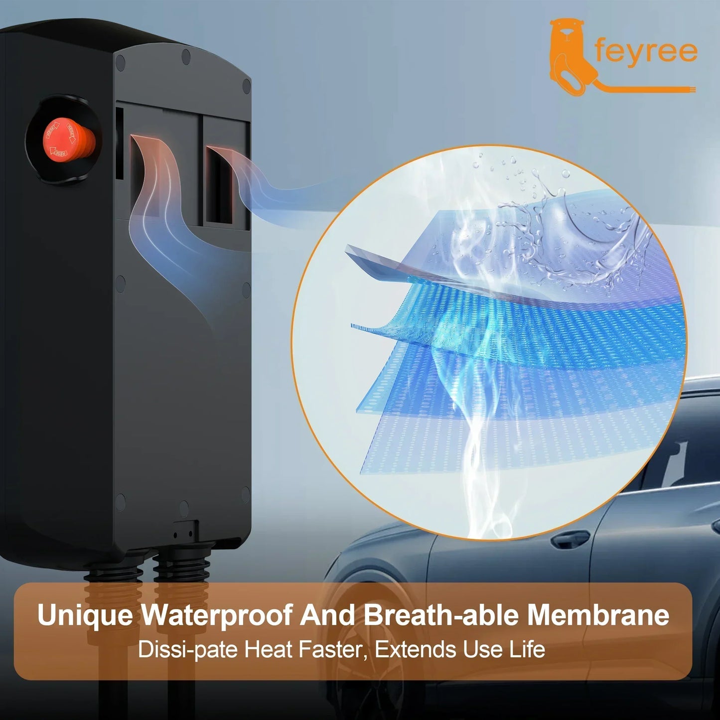 feyree EV Charger 32A 7.6KW Type2 Cable Car Charger EVSE Wallbox 11KW 22KW 3Phase IEC62196-2 Socket APP Control for Electric Car