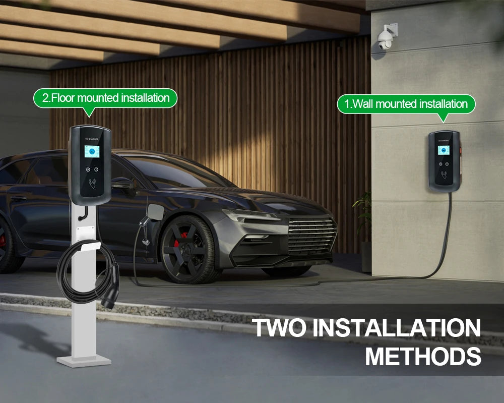Kolanky 32A 7.2/22KW EV Charging Station Wallbox Electric Vehicle Charger EVSE Type2 Cable IEC62196-2 Tuya APP Control